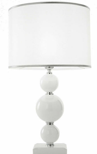 Ondaluce Tebe Glass Table Lamp for Socket E27 with Beige Shade and Transparent Base