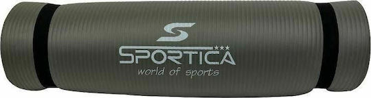 Sportica NBR Yoga Mat Exercise Mat Gray with Carry Strap (180x60x0.1cm)