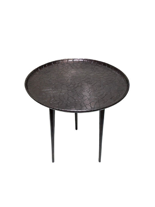 Round Aluminium Side Table Μαύρο L48.2xW48.2xH53.3cm