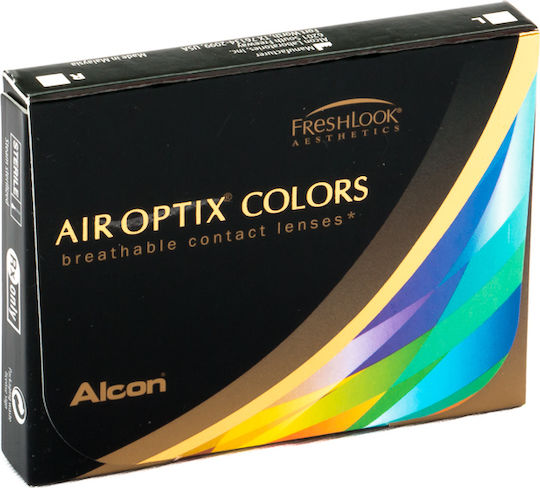Air Optix Colors 2 Μηνιαίοι Έγχρωμοι Χωρίς Διοπτρία Φακοί Επαφής Σιλικόνης Υδρογέλης Gemstone Green