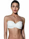 Strapless Bikini Top D Cup με Ενίσχυση Λευκό