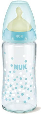 Nuk Πλαστικό Μπιμπερό First Choice Plus Temperature Control Κατά των Κολικών με Θηλή Καουτσούκ 300ml για 0+ μηνών Σιέλ Αστεράκια