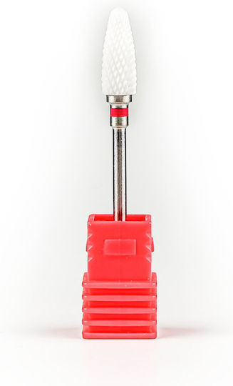 UpLac Safety Nail Drill Ceramic Bit with Cone Head Red