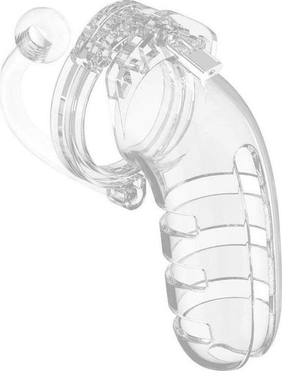 Shots Model 12 Chasity Cage with Plug Клетка за Пенис в Прозрачен Цвят