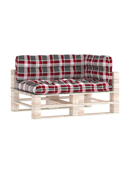 vidaXL Pallet Sofa Cushion Red 3pcs