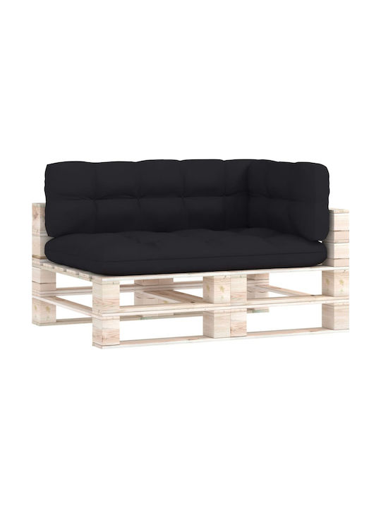 vidaXL Pallet Sofa Cushion Black 3pcs