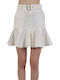 PINKO SKIRT TENERO GONNA TELA DE LINO /VISCOSA CLOUD BELT BOLAN FINISH WHITE