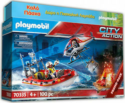 Παιχνιδολαμπάδα City Life Πυροσβεστικό Σκάφος και Ελικόπτερο για 4+ Ετών Playmobil