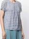 Emporio Armani Women's Blouse Short Sleeve Checked Blue