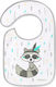 Babyono Raccoon Bib Fabric with Hoop & Loop Fas...