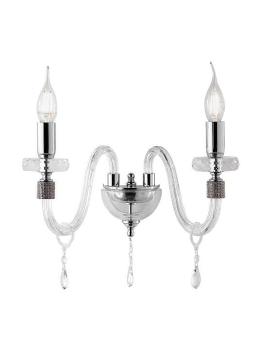 Ondaluce Classic Lamp Wall with Socket E14 Transparent 35x33x28cm