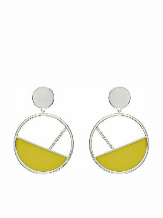 Karl Lagerfeld Color Block Earrings made of Sil...