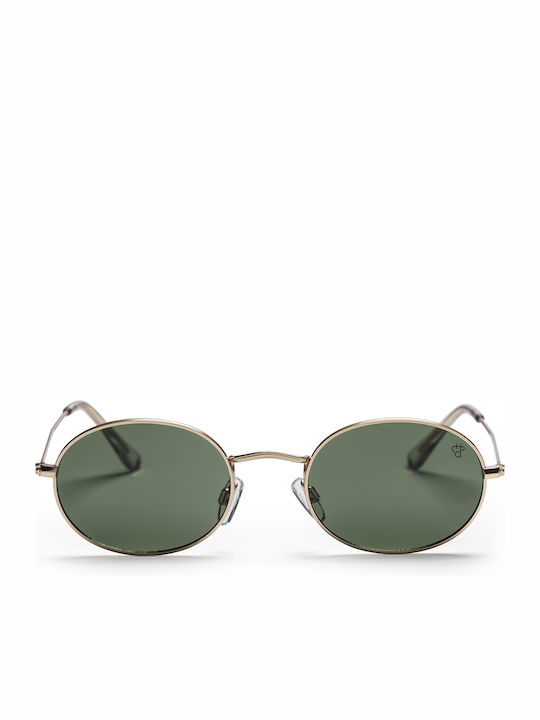 Chpo Shaun Sunglasses Χρυσά with Metal Frame & Green Lens