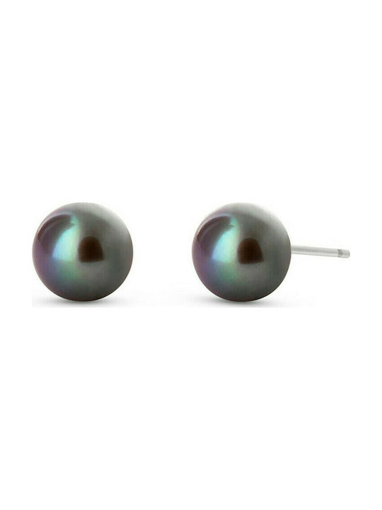 PEARL EARRINGS STEEL PEARLS AIMATITHS ANTHRACITE 8MM