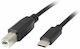 Lanberg USB 2.0 Cable USB-C Male - USB-B Black 1.8m CA-USBA-13CC-0018-BK