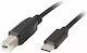 Lanberg USB 2.0 Cable USB-C Male - USB-B Black 3m