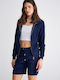 Damen Sportliche Bermuda Terry Marineblau