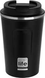 Ecolife Coffee Cup Glass Thermos Stainless Steel BPA Free Gray 370ml 33-BO-4105