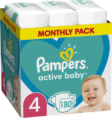 Pampers Klebeband-Windeln Active Baby Active Baby Nr. 4 für 9-14 kgkg 180Stück