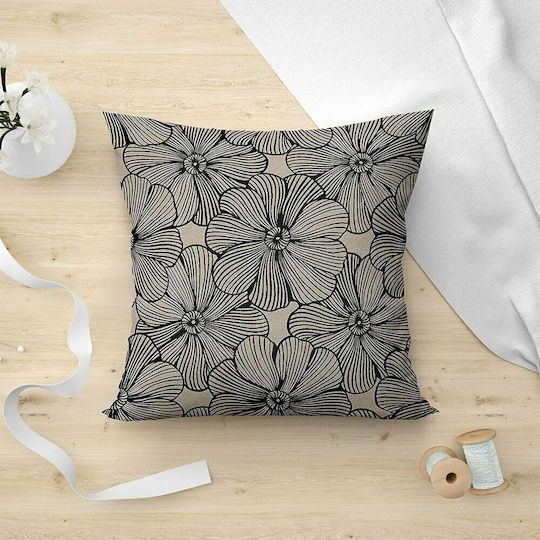 Lino Home Μαξιλαροθήκη Diva 850 850 Black 45x45εκ.