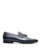 Perlamoda Men's Leather Loafers Blue