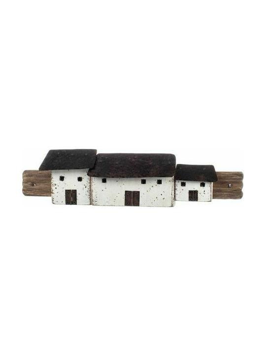 Synchronia Wooden Wall Ornament Σπίτια 37.7x5x9.5cm