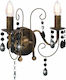 vidaXL Vintage Lamp Wall with Socket E14 Black 29x29cm