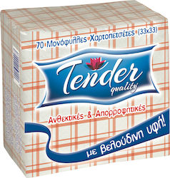 Tender Χαρτοπετσέτα 1Φ Πολύχρωμη 33x33εκ. 70τμχ