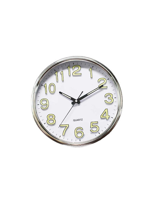 Wall Clock Plastic Silver Ø34cm