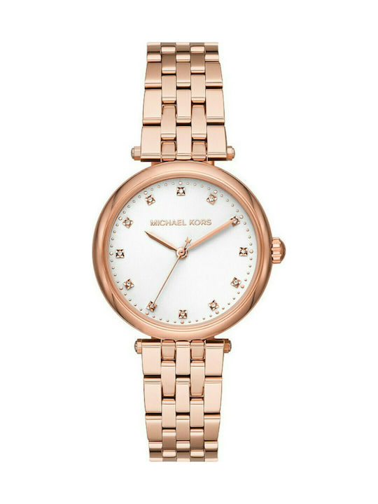 Michael Kors Diamond Darci Watch with Pink Gold Metal Bracelet