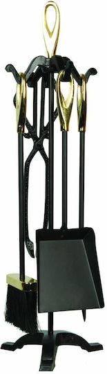 Aca Netto Fireplace Tool Set with Stand Holder Black