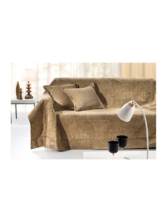 Guy Laroche Sofa Throws 2 Seater 2 Sides Balance 170x250cm Mocca