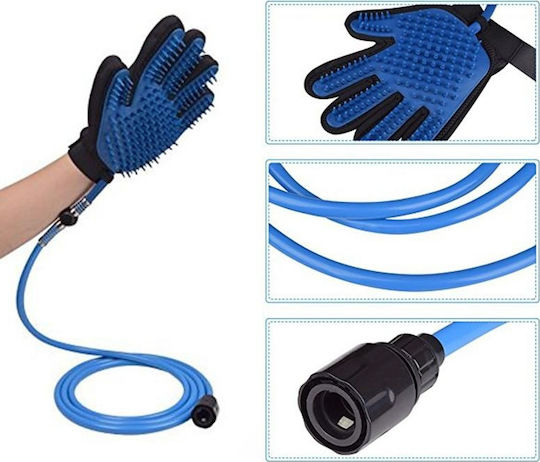 Pet Amigos Handschuh zur Körperreinigung Hund Blau
