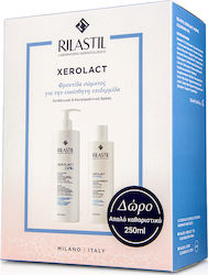 Rilastil Xerolact Pack Skin Care Set for Moisturizing with Face Cleanser & Body Cream