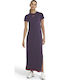 Sportswear Icon Clash Rochie Maxi Sport De Vară Pentru Femei Mâneca Scurtă Dark Raisin
