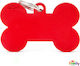 My Family Basic Dog ID Tag Red Metal Bone Perso...