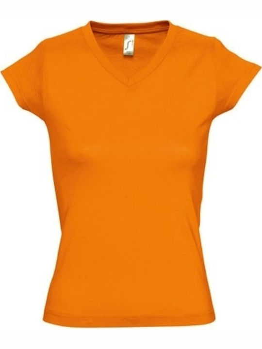 Sol's Moon Γυναικείο Διαφημιστικό T-shirt Κοντομάνικο σε Πορτοκαλί Χρώμα