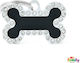 My Family Glam Small Bone Dog ID Tag Black Meta...