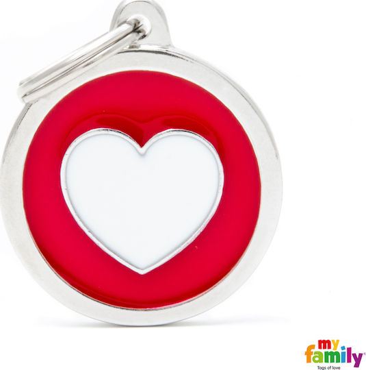 My Family Charms Hunde-Identifikationsmarke Herz Weiße Metall Personalisierung