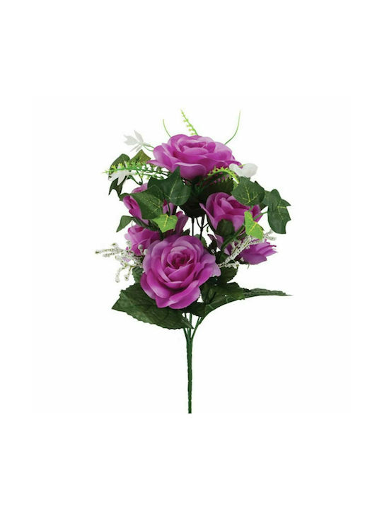 Marhome Ramură Decorativă Artificială Rose Violet 40cm 1buc