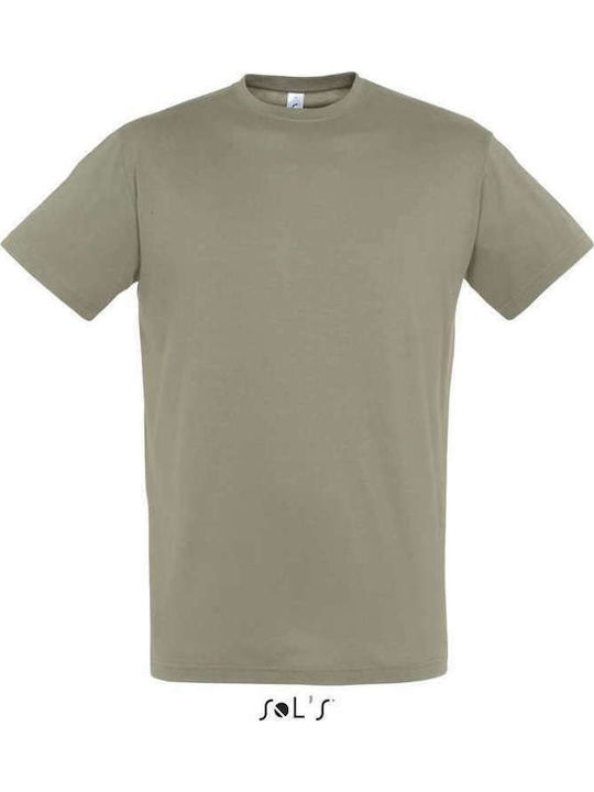 Sol's Regent Ανδρικό Διαφημιστικό T-shirt Κοντομάνικο σε Χακί Χρώμα
