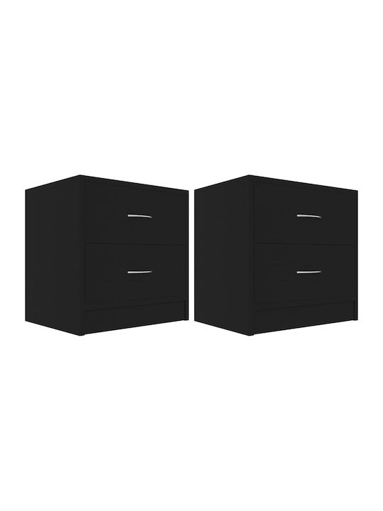 Wooden Bedside Tables 2pcs Black 40x30x40cm