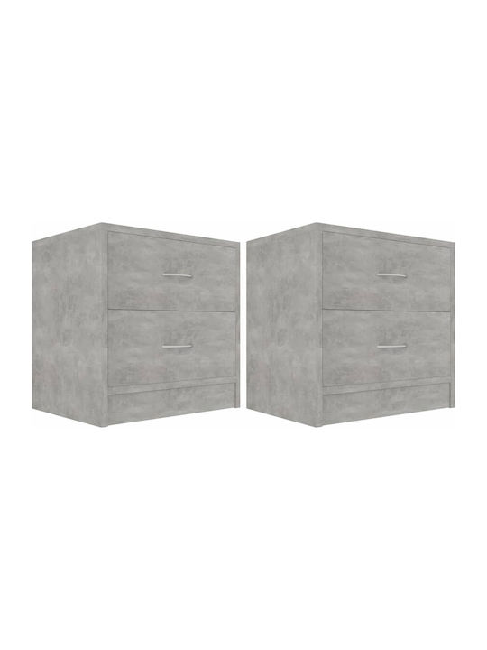 Noptiere Beton gri 2buc 40x30x40cm