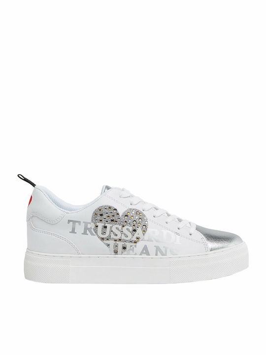 Damen Flatforms Sneakers Weiß