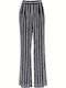 Women's High-waisted Fabric Trousers Navy Blue