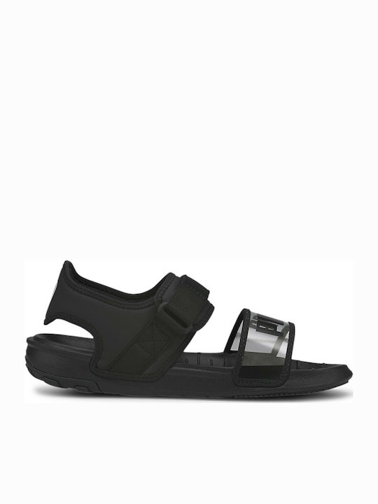 PUMA Δερμάτινα Γυναικεία Σανδάλια Sporty Μαύρα