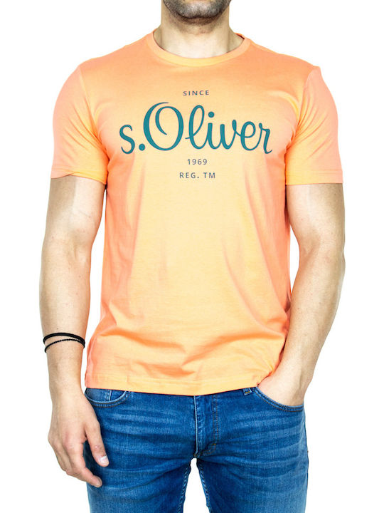 S.Oliver T-shirt Bărbătesc cu Mânecă Scurtă Portocaliu 2064943-2034