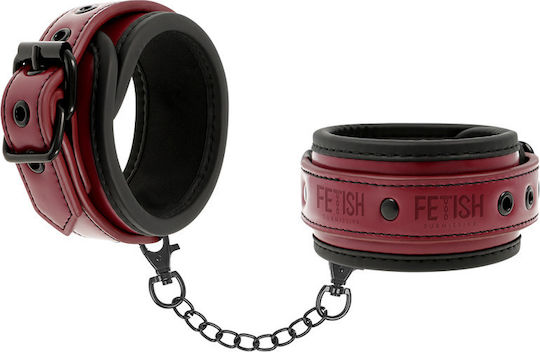 Fetish Submissive Dark Room Handcuffs Vegan Leather Handschellen in Rot Farbe