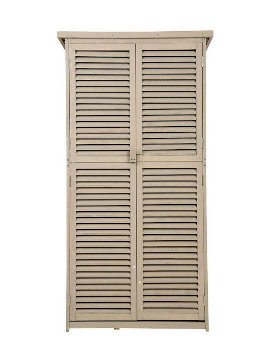 Wooden Garden Warehouse with Double-Leaf Door & Air Vent Gray L0.465xW0.87xH1.6cm