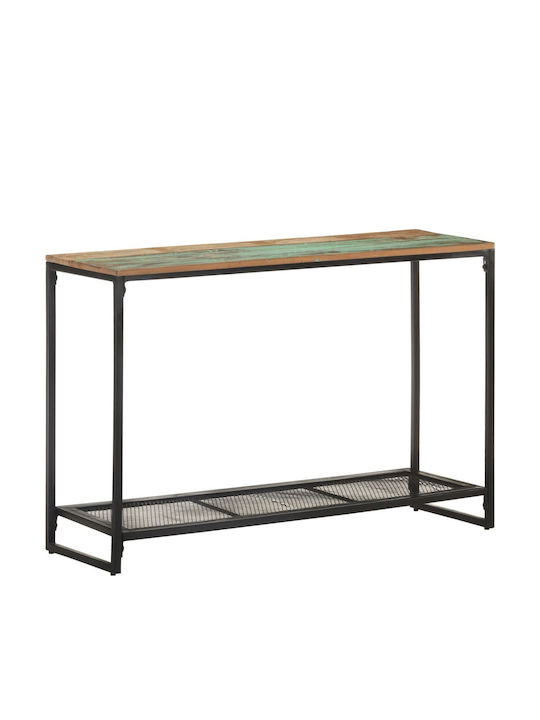 Console Table of Solid Wood & Metal Καφέ / Μαύρη L110xW35xH75cm